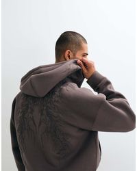 Weekday - Scuba-style Fabric Zip Hoode With Back Embroidery - Lyst