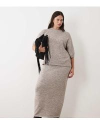 ASOS - Asos Design Curve Midaxi Skirt With Wool Co-Ord - Lyst