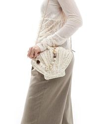 ASOS - Tas Van Stro Met Handvat Van Hars En Afneembare Crossbody Band - Lyst