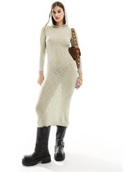 Collusion - Hooded Maxi Knitted Dress - Lyst