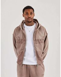 CERNUCCI - Washed Applique Zip Through Hoodie - Lyst