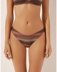 Calzedonia - Brazilian Bikini Bottoms Golden Chevron - Lyst