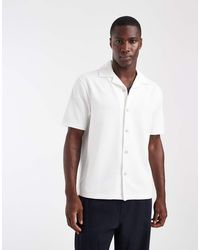 River Island - Textured Revere Shirt - Lyst