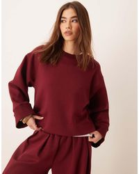ASOS - Interlock Geweven Oversized Top En Ronde Hals - Lyst