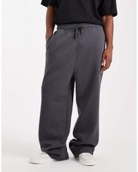 ASOS - Joggers Negros Lavado Básicos De Pernera Ancha De -Gris - Lyst