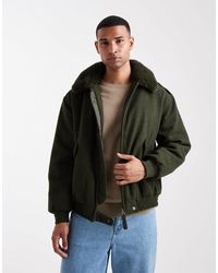 ASOS - Wool Look Bomber Jacket With Faux Fur Collar - Lyst