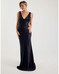 Six Stories - Twist Back Satin Bridesmaid Dress - Lyst
