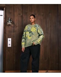 ASOS - Asos Design Curve Brushed Floral Placement Sweater - Lyst