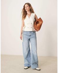 ASOS - Gilet Met Linnenlook En Strikceintuur - Lyst
