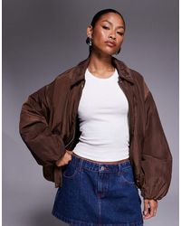 River Island - Bubble Hem Bomber Jacket - Lyst