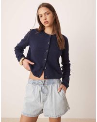Jdy - Crew Neck Cardigan With Wool - Lyst