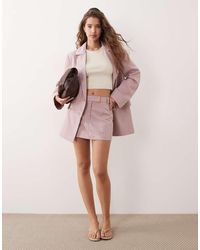Miss Selfridge - Elegante Micro Mini-Skort Met Krijtstreep - Lyst
