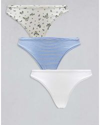 Lindex - Pack De 3 Braguitas Brasileñas Con Estampados De Colores Y Detalle De Encaje De - Lyst