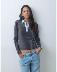 Mango - Knitted Polo Top - Lyst