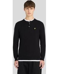 Lyle & Scott - Mid Knits Cotton Merino Henley Jumper - Lyst
