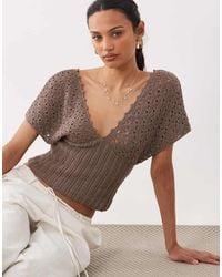 ASOS - Knit Plunge Cinch Top - Lyst