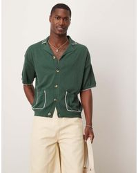 ASOS - Polo De Corte Cuadrado Holgado Con Botones Y Pespuntes De Festón De Punto De - Lyst
