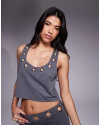 South Beach - Cami Beach Top With Eyelet Detail - Lyst