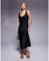 ASOS - Sculpting Jersey Scoop Neck Midi Dress With Bodice Detailing - Lyst