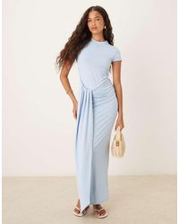ASOS - T-shirt Midi Dress With Waist Knot Detail - Lyst
