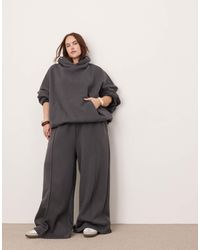 ASOS - Curve Premium Oversized Heavy Weight Wide Leg jogger With Seam Detail - Lyst