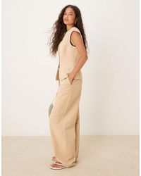 ASOS - Linen Blend Tailored Barrel Leg Trouser - Lyst
