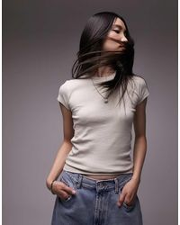 TOPSHOP - T-Shirt Color Pietra Per Tutti I Giorni - Lyst