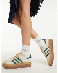 adidas Originals - Gazelle bold - sneakers crema e verdi con suola platform - Lyst