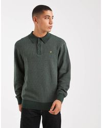 Farah - Gateacre Knitted Long Sleeve Polo Shirt - Lyst