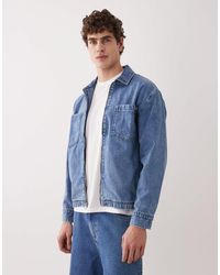Abercrombie & Fitch - Workwear Zip Denim Jacket - Lyst