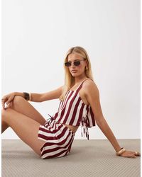 Nobody's Child - Pillar Linen Blend Drawstring Shorts - Lyst