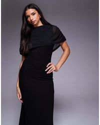 ASOS Corsage Cape Maxi Dress in Blue | Lyst ASOS Corsage Cape Maxi Dress in Blue | Lyst