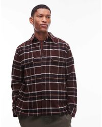 DOUBLE A by WOOD WOOD - Sobrecamisa Chocolate A Cuadros De Mezcla De Lana Clay De - Lyst