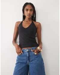 Abercrombie & Fitch - V-neck Seamless Halter Top With Built - Lyst