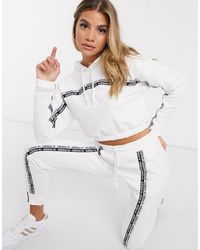 adidas originals ryv taping cropped sweatshirt in white