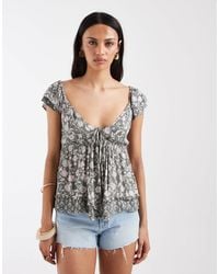 Hollister - Handkerchief Boho Babydoll Top - Lyst