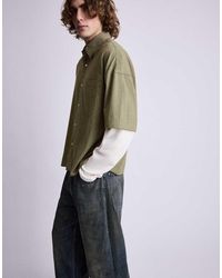 Pull&Bear - Double Sleeve Check Shirt - Lyst
