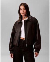 Calvin Klein - Faux Leather Insulated Jacket - Lyst