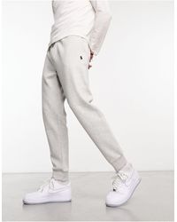Polo Ralph Lauren - – jogginghose aus kalkem doppelstrick mit markenlogo und bündchen - Lyst