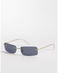 ASOS - Rectangle Rimless Sunglasses - Lyst