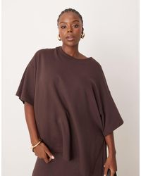 ASOS - Curve – hochwertiges oversize-t-shirt aus schwerem, strukturiertem jersey - Lyst