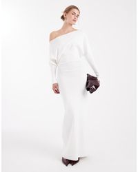 WeWoreWhat - Fine Knit Asymmetric Off Shoulder Maxi Dress - Lyst