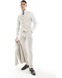 ASOS - Skinny Linen Mix Suit Waistcoat - Lyst