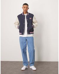GANT - Usa Flag Logo Back Applique Varsity Jacket - Lyst