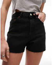 TOPSHOP - Denim Comfort Stretch Mom Shorts - Lyst
