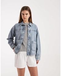 Vero Moda - Denim Shacket With Front Pockets - Lyst