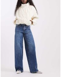 Vero Moda - Sandie Mid Rise Wide Leg Stretch Jeans - Lyst