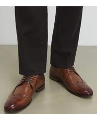 River Island - Wide Fit Leather Brogue Shoes - Lyst
