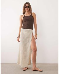 New Look - O-ring Crochet Maxi Beach Skirt - Lyst
