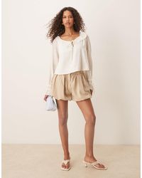 ASOS - Tailored Crinkle Puffball Hem Shorts - Lyst